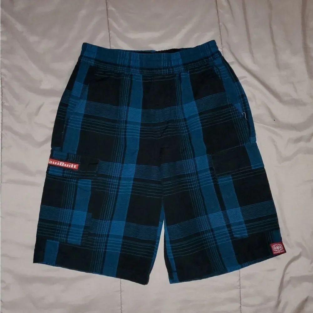 Mauibuilt Plaid Board Shorts Boys M Mauibuilt